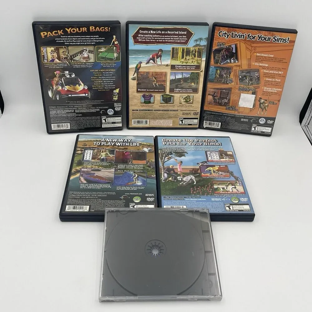 Sims 2 Castaway Pets Urbz In The City Bustin Out BUNDLE SET - Sony PlayStation 2